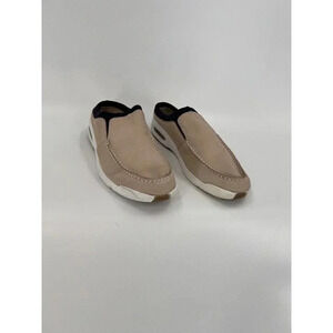 Women's Shoes 'n Stuff by SBICCA Leather Slip on Shoes Tan with Navy Size 8.5 EU